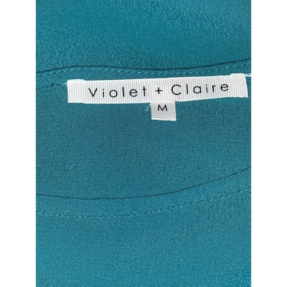 Violet & Claire Teal 3/4 Sleeves Tunic Blouse Size M - Picture 3 of 12